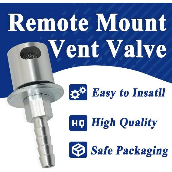 Remote Mount Vent Valve for Fuel Tanks, Tank Vent Line Replacement Part, 5/16'' Barb Size, Detachable