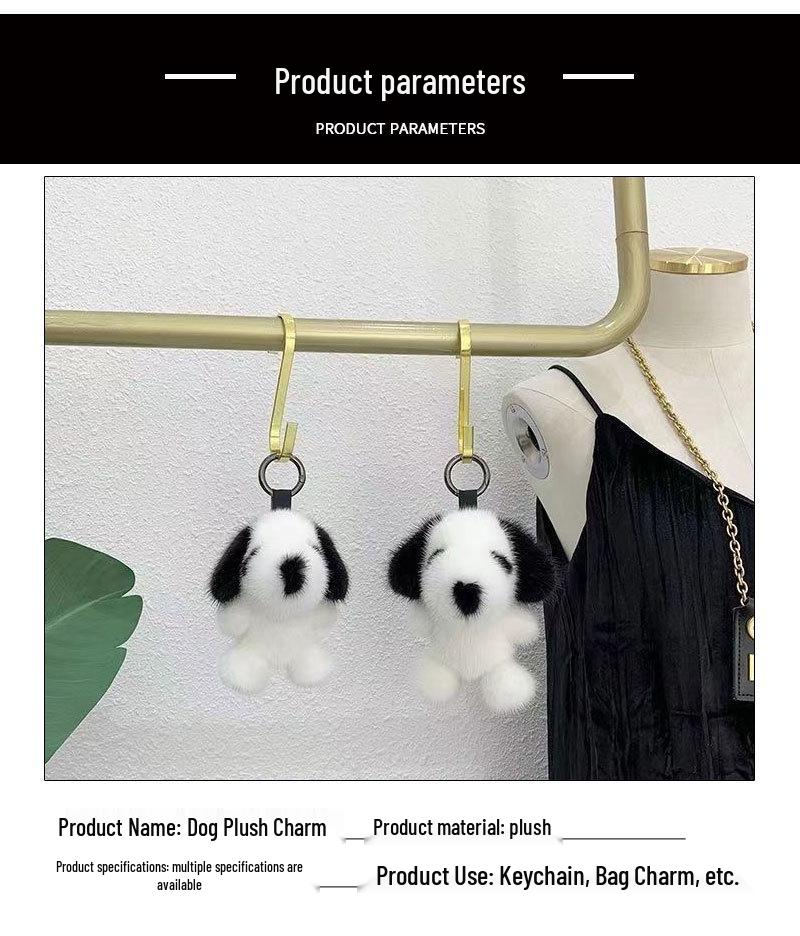 Imitation Nerz Plüsch Hundeanhänger - Niedlicher und Liebenswerter Schlüsselanhänger mit Glocke