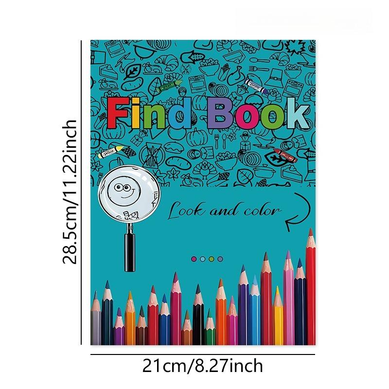 

1SET Find Book look and color Find coloring book 48 pages Drawing picture book 1SET зелёный