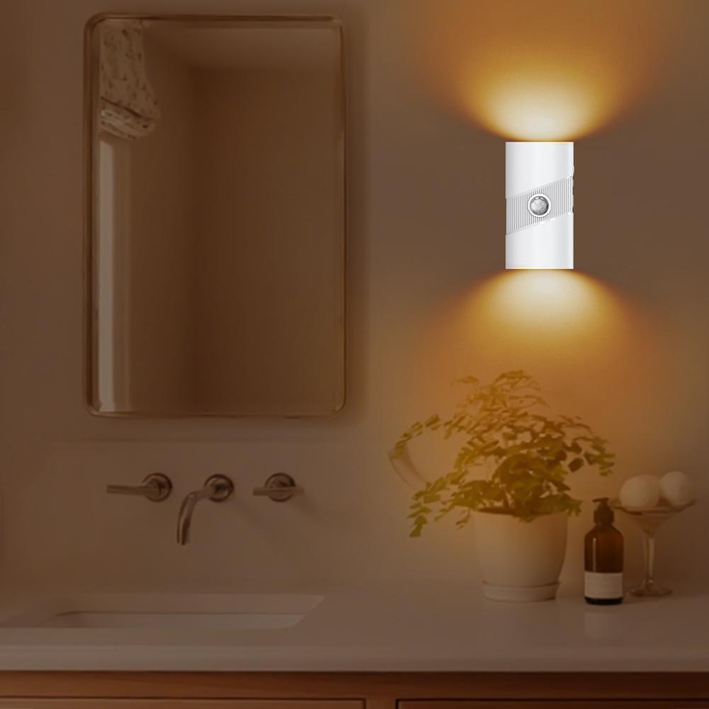 LED Intelligent Wall Lamp with Motion Sensor Wireless Night Light Adjustable Atmosphere Light for Bedroom Living Room Lighting