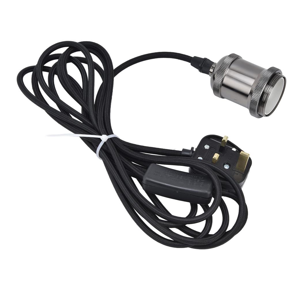 E27 Lamp Holder Hanging Light Cord with On Off Switch Pendant Lampholder