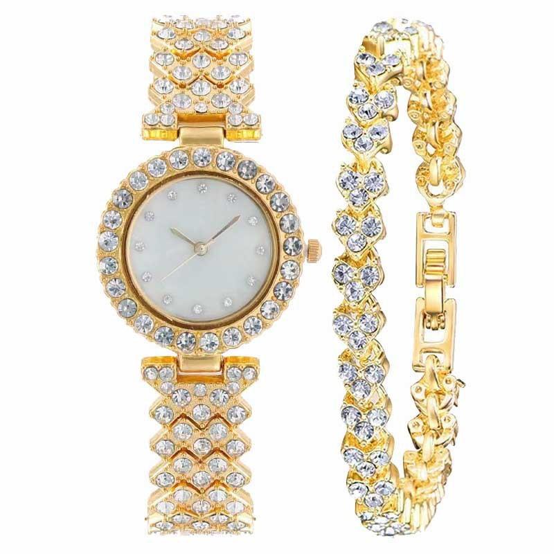 Korean Version Of Women'S Gypsy Star 12 Diamond Watch Douyin Explosion Diamond W Bracelet Simple Casual Watch