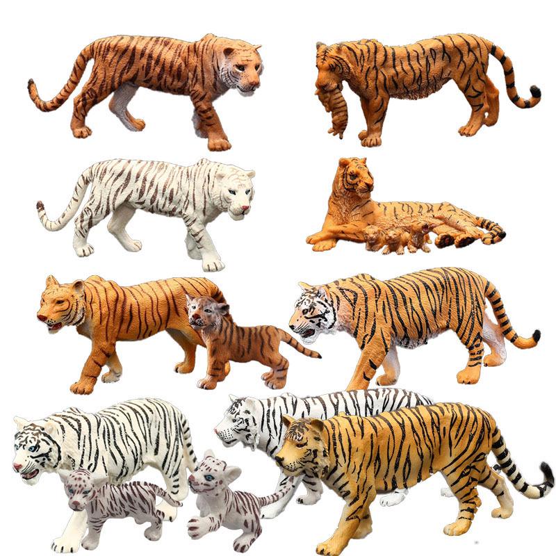 Realistic Wild Animal Toy Set: Large Tiger, Saber-toothed Tiger, Bengal Tiger for Kids' Play