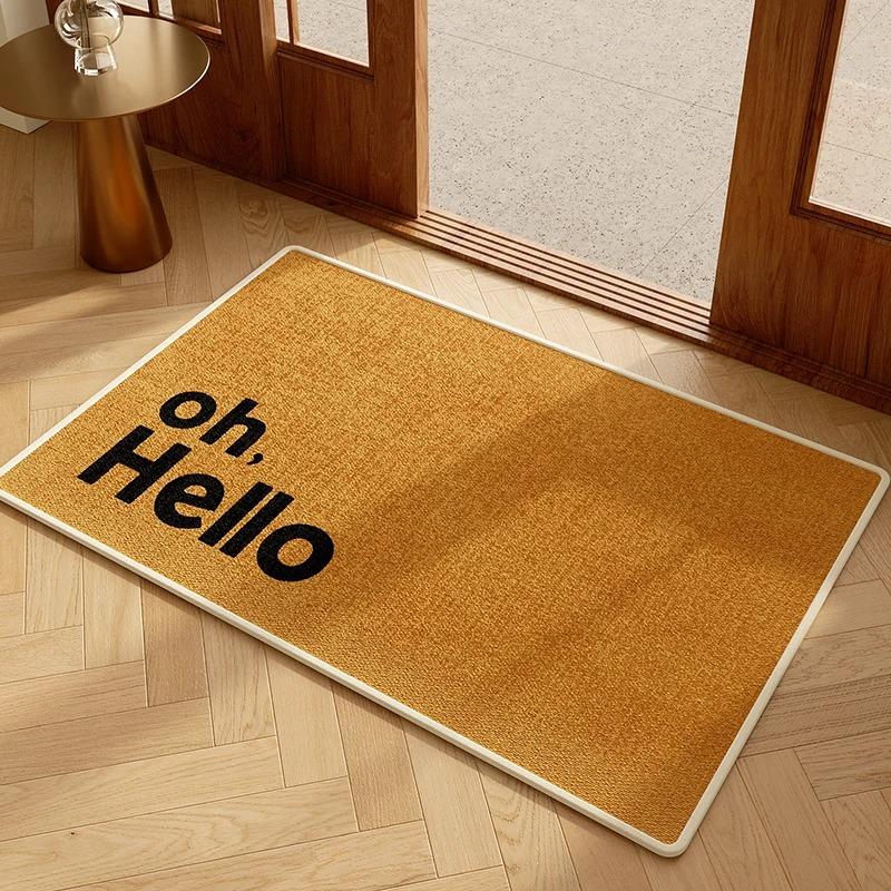 VIKAMA Welcome Entryway Door Mat, Absorbent Dirt Resist Entry Outdoor Indoor Rug Non-Slip Backing Doormat for Front Door Decor