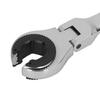 Flexible Head Gear Wrench, 17mm Flare Nut Flex Gear Wrench, Flex Head Ratchet Combination Wrench for Fuel, Brake, and Air Conditioning Pipe Nuts, Open