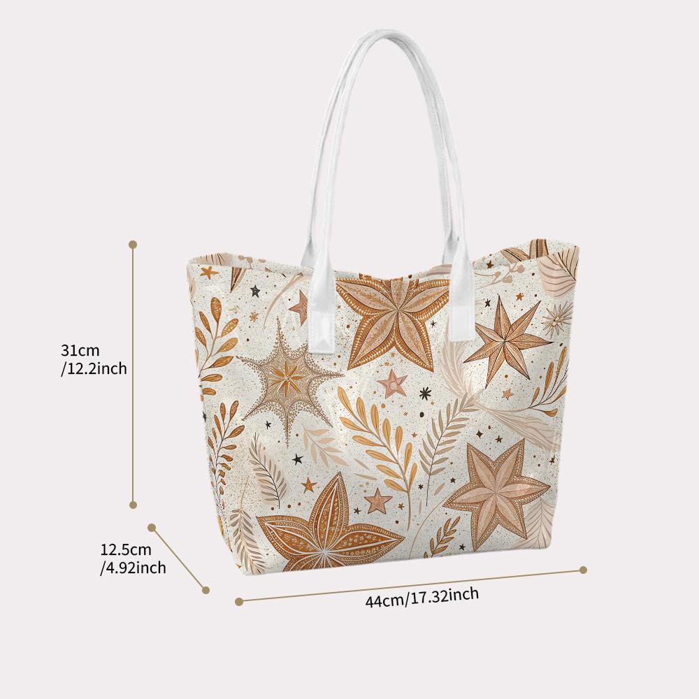 Bohemian Star Pattern Tote Bag Casual Lightweight Handbag for Daily Use