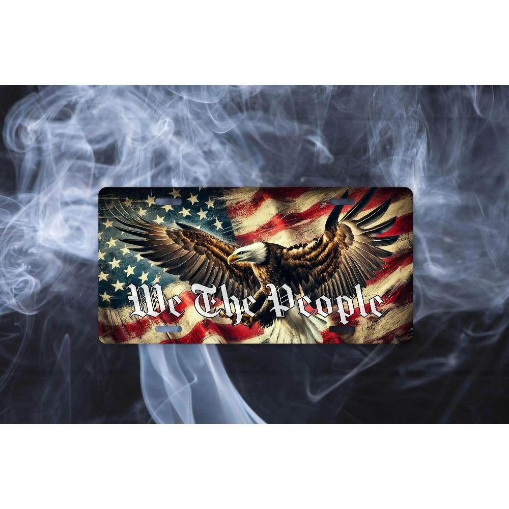 Patriotic Metal Sign American Eagle We The People Vintage US Flag Wall Art Decor 30x15 cm