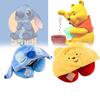 Soft Polyester Fiber Car Neck Pillow Travel Hooded Neck Cushion Cute U-shaped Plush Toy For Adults Yellow Winnie The Pooh Blue Stitch