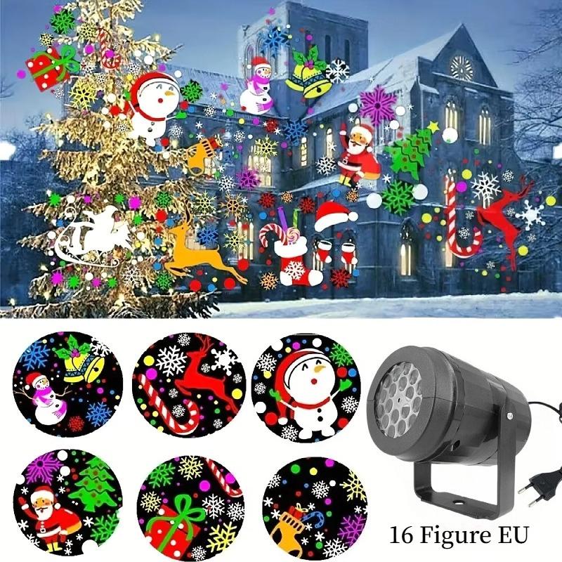 1 шт. бытовой рождественский проекционный свет метель снежинка лазерный свет уличный LED16 узор окружающий свет  16 Figure EU