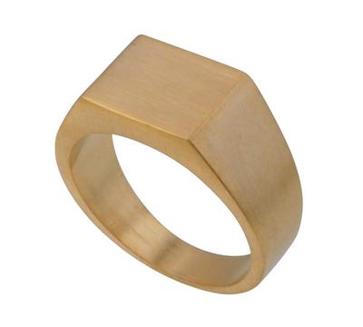 ABALENT Siegelring, Silber, Gold und Edelstahl, Hypoallergen, Schlichter Siegelring, Silbernes Accessoire (Gold, 21)