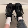 2025 spring and autumn black platform versatile lace-up small leather shoes women's new retro British style Japanese jk single shoes
