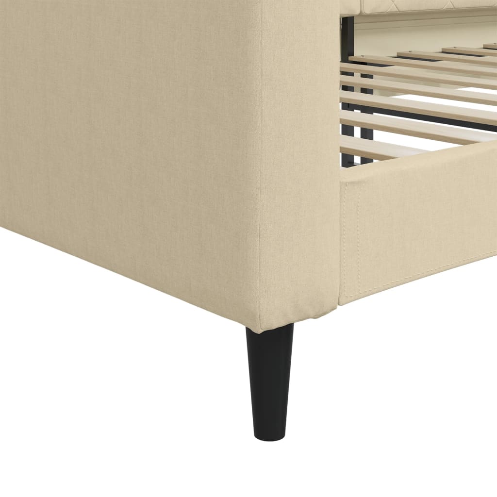 Vidaxl Sofa Z Funkcją Spania, Kremowa, 100X200 Cm, Obita Tkaniną