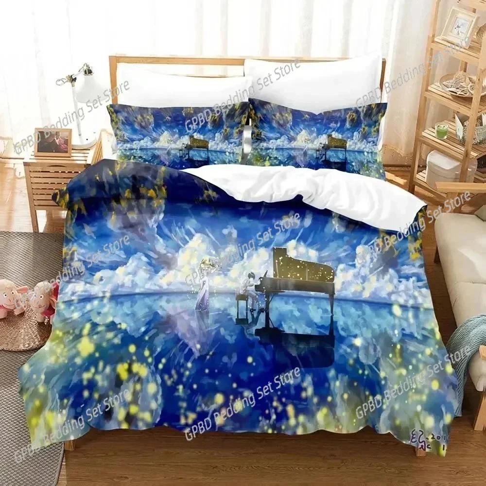 Anime Your Lie in April 3D NEW Duvet Cover Pillowcase Bedding Set Adult Boy Girl Bedroom Decoration Children Single Double Large