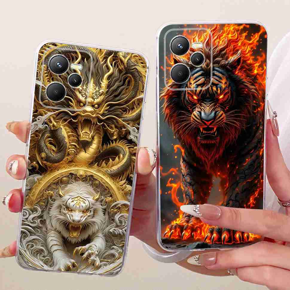 For Realme C 35 C35 Case 2022 Gold Dragon Cover Soft Silicone Fundas For Realme Narzo 50A Prime RealmeC35 Phone Case Bags