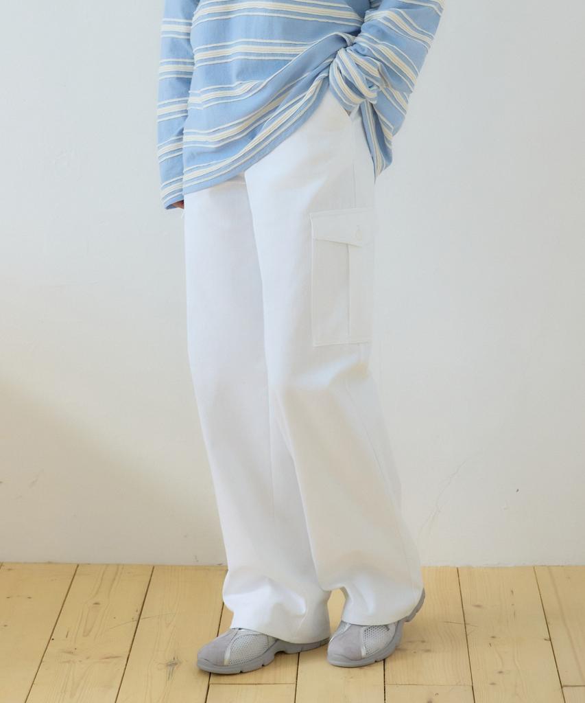 OURHOPE Flora Embroidered Carpeter Pants - White