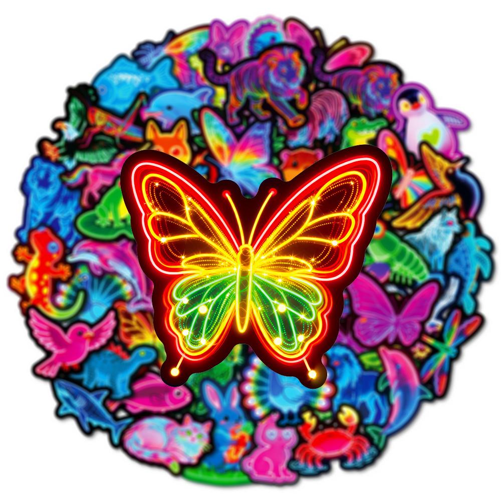 10/30/50pcs Funny Cute Neon Animal Graffiti Stickers Kawaii Cartoon Creative Sticker Guitar Phone Laptop Bike Waterproof Decals