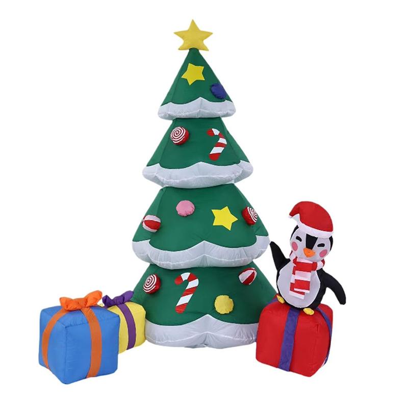 

A25F-Inflatable Christmas Tree 5.9Ft Lighted Holiday Party Blow Up Christmas Tree Inflatables Outdoor Decorations