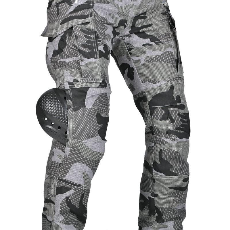 Mens VOLERO Motorcycle Riding Pants Camo Multi-pocket Breathable Casual Biker Trousers With Silicone Protectors