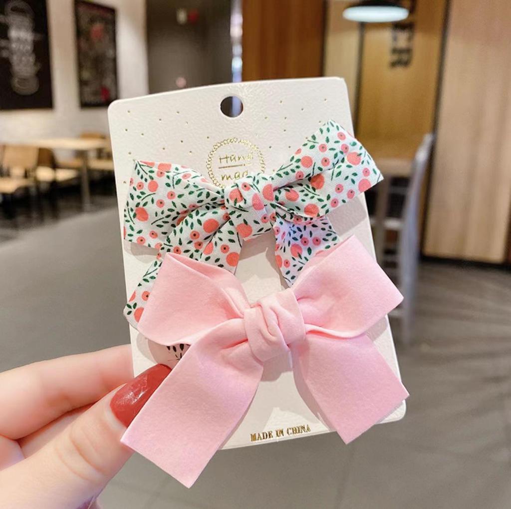 Children's Floral Bow Hairpin - Cute, Damage-Free Korean Clip Accessory