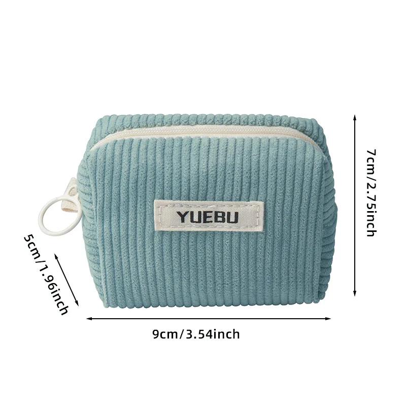 Corduroy Mini Zipper Coin Bag Small Wallet Key Earphone Storage Bag Kids Coin Purse Coin Pouch Cute Purse Versatile Bag