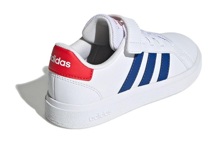 adidas Neo GRAND COURT 2.0 EL K Abrasion Resistant Low Top Skateboard Shoes White Blue Red Kids' GW6514