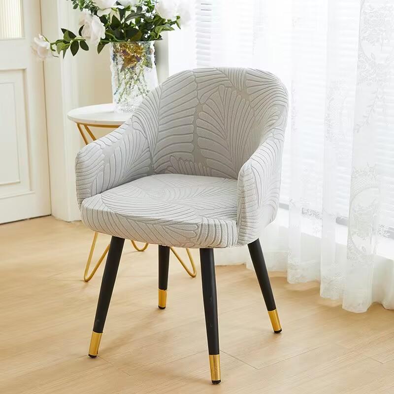 1pc Leaf Jacquard Solid Color Armchair Slipcovers Seat Covers Elastic Chairs Protector Living Room High Arm Dinning Chair Cover
