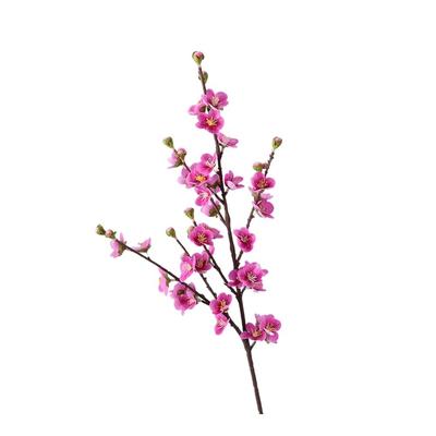 78cm Artificial Peach Blossom Branches Plastic Elegant Silk Cherry Blossom Real Touch Handmade Fake Flower Outdoor Garden Decor