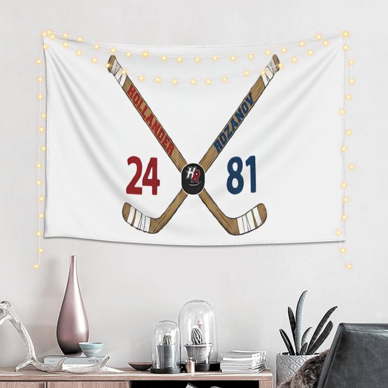 VIKAMA Ice Hockey Partner No 2481 Tapestry Retro Stick CP Supporting Background Cloth Living Room Decoration Home Decoration