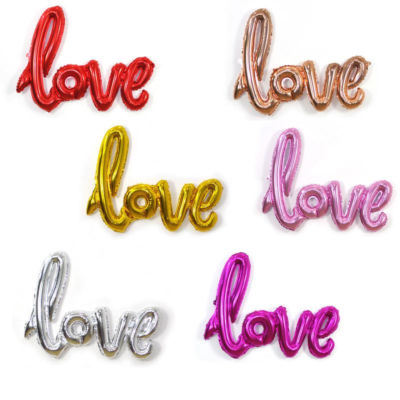 Love Wedding Aluminum Foil Balloons - Handwritten Simplified Chinese Design