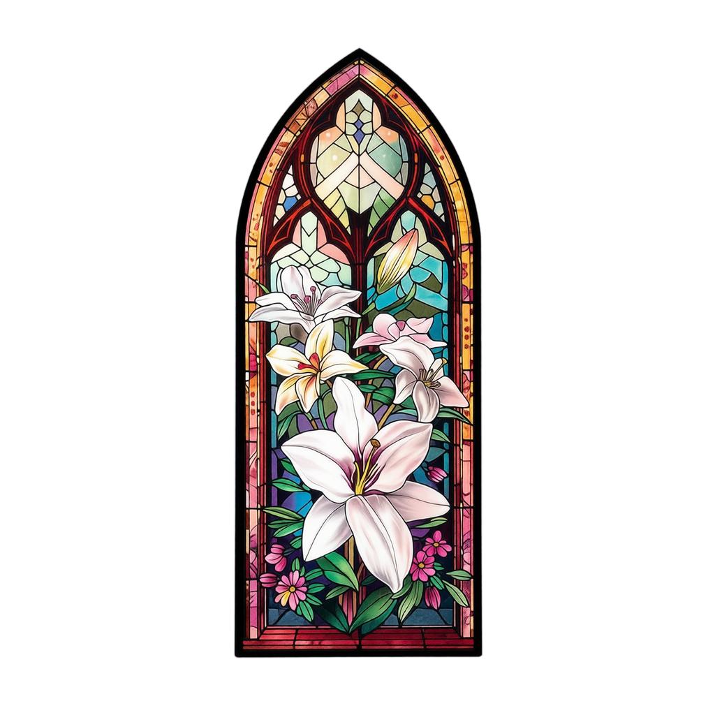 PVC Translucent Bookmark Stained Glass Style Floral Pattern Durable Flexible Material Size 15x6cm Suitable for Books Magazines and Journals
