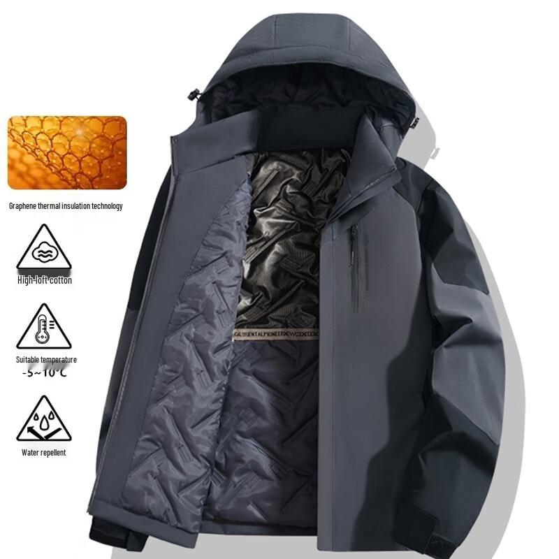 Playboy Men's Loose Fit Padded Jacket with Detachable Hood