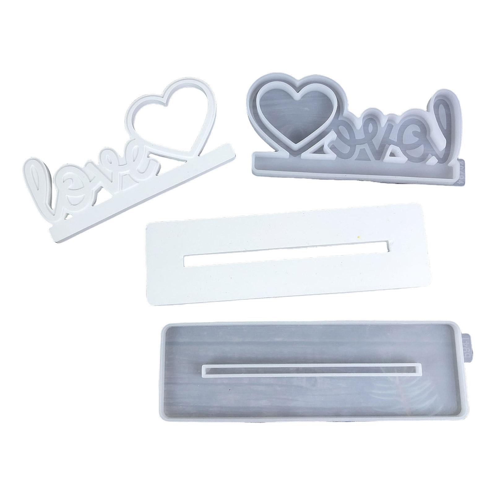 

Элегантный набор силиконовых форм для настольной подставки для изготовления персонализированных фоторамок в форме сердца из эпоксидной смолы и домашних декоров