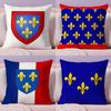Anjou Flag French Region Cushion Cover Plush Fabric Soft Double-Sided Printed Invisible Zipper Sofa Pillow Case Home Decor