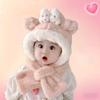 2-in-1 Hooded Scarf Keep Warm Winter Children's Hat Cute Scarf Hat Set  for Boys Girls