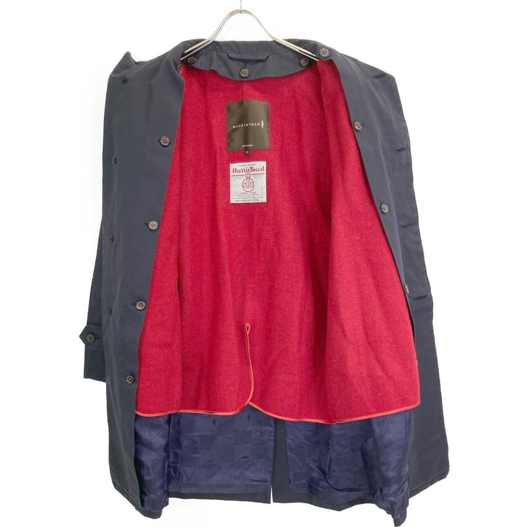 MACKINTOSH NO.YG Navy Harris Tweed Liner Trench Coat Coat 36 NavyUsed