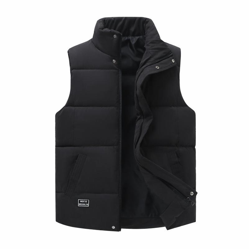 Autumn and Winter Men's Thickened Cotton Vest Sleeveless Vest Korean Version Vest Stand-up Collar Casual Jacket