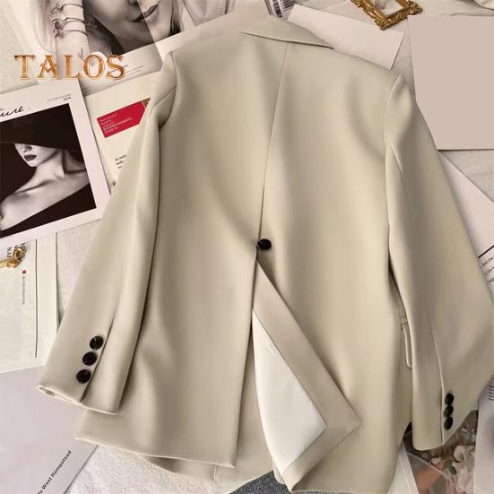 Women's Suit Spring Autumn Female Top Office Lady Blazer Loose Fit Thin Jacket Lapel Collar Coat for Work Leisure Time