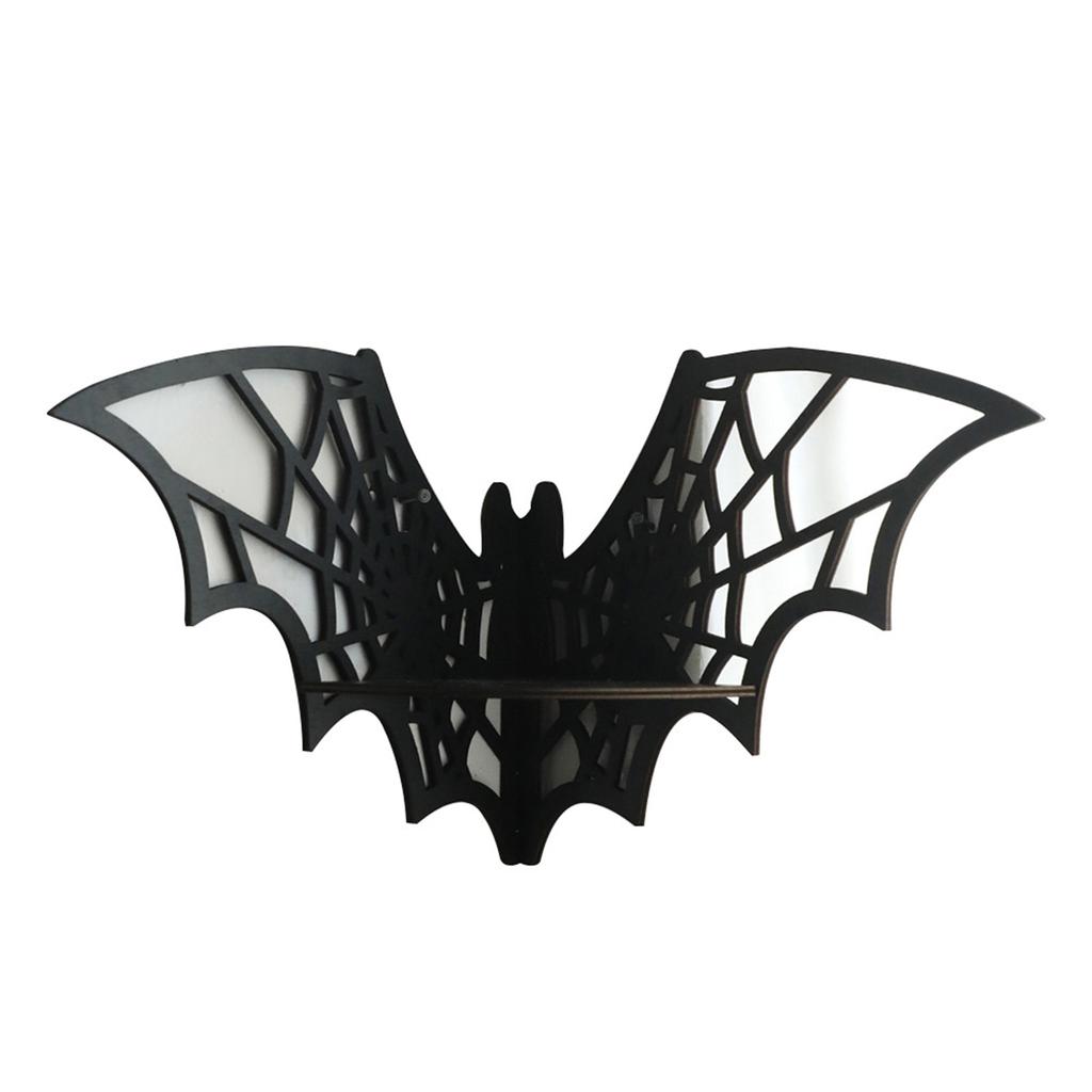 Festival Wood Spiderweb Shape Wall Mount Shelf for Halloween Decors Wall Floating Shelf Hanging Storage Rack for Party