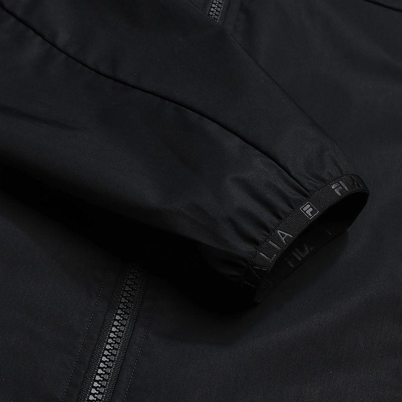 Fila Heritage Fashion Classic Simple Casual Hooded Woven Loose Jacket Men Jackets Deep-Black F61M618701FBK