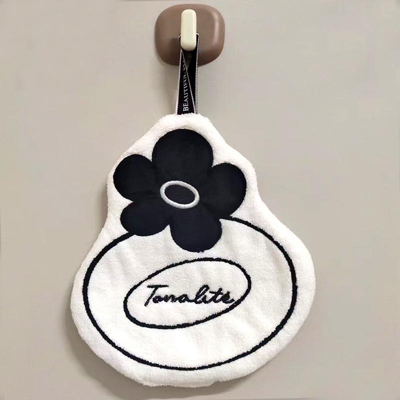 Quick-Drying Camellia Cartoon Coral Fleece Handkerchief - Super Absorbent, Hanging Hair Towel
