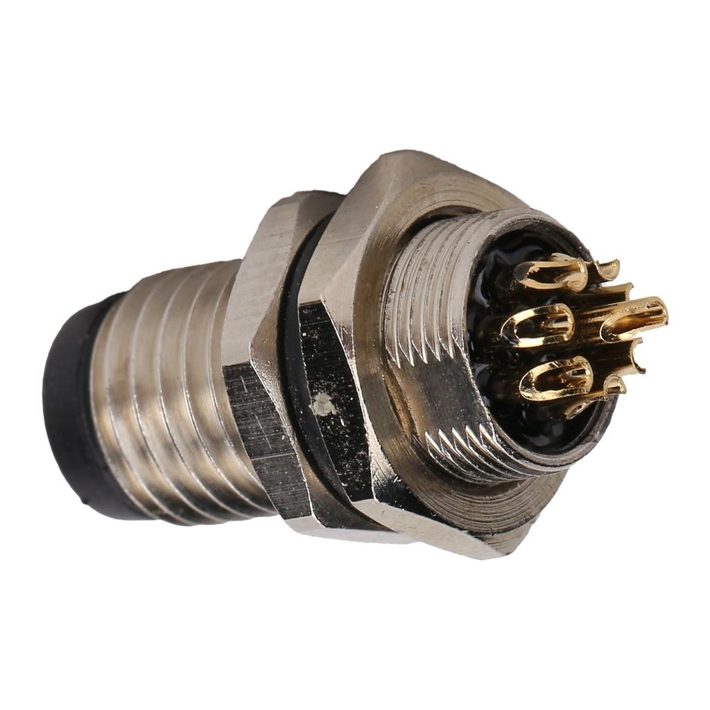 M8 Aviation 8 Pin Plug Connector Waterproof Brass Nickel Plated Shell for Female Socket