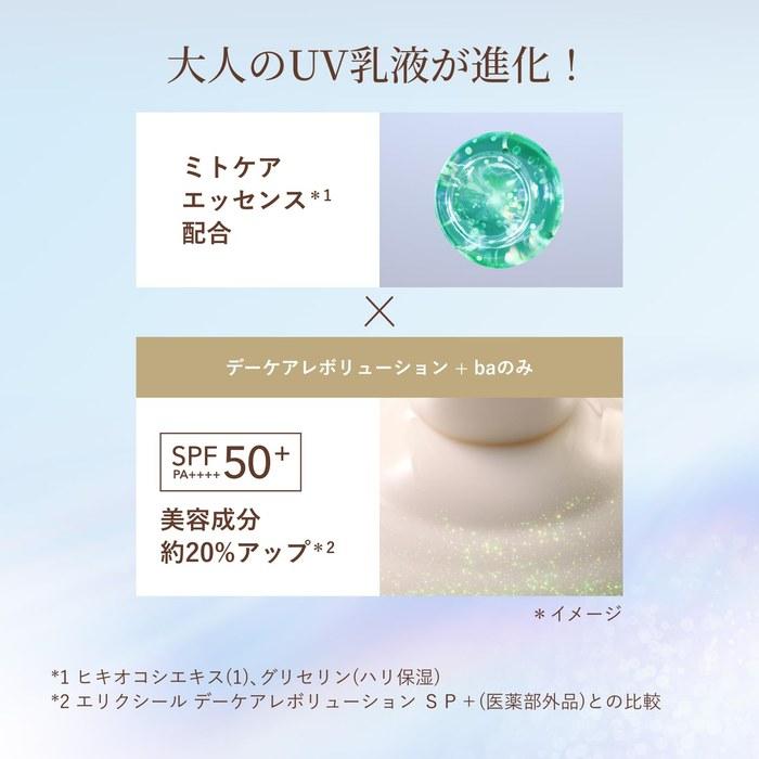 Elixir UV Milk Day Care Revolution +ba [2025 Model] with Pouch, Refill Set 35mL+3 Packets. SPF50+ PA++++, Daytime Moisturizing Emulsion,