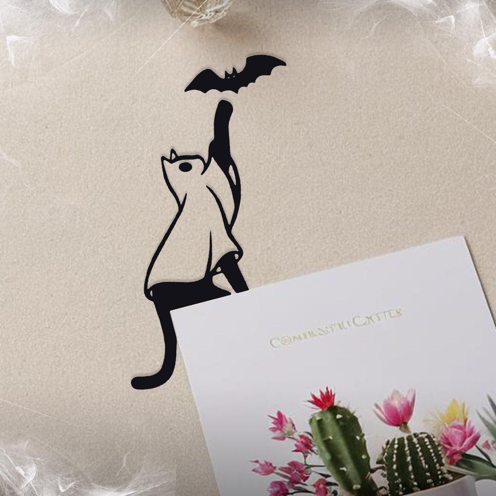 Metal Cutting Dies Mold Halloween Witch Bat Cat Ghost Pumpkin Decoration Creative Door Topper Sign Decor for Indoor Outdoor Wall