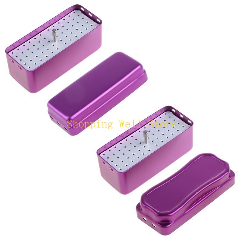 KX4B 72 Hole Aluminium Autoclave Sterilizer for Case Burs Dental Files Holder Box For Oral Care Tools