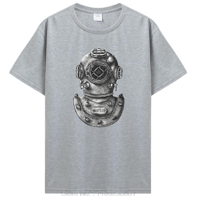Dive Scuba Diving TShirt For Men Helmet Soft Summer Tee Cotton T Shirt Short Sleeves Streetwear