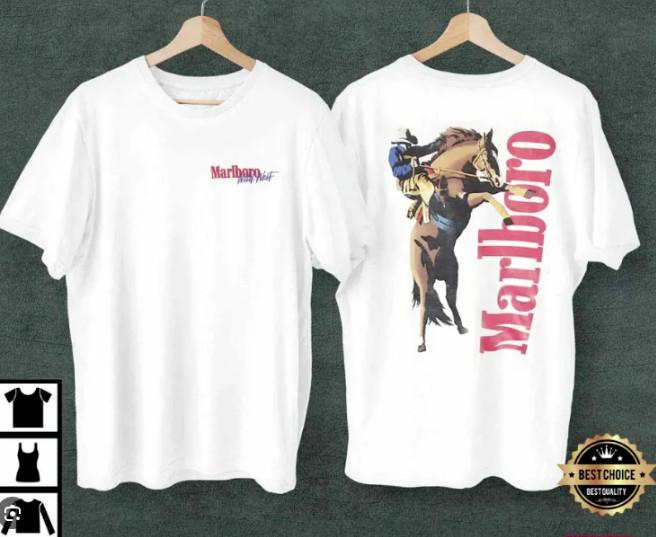 Винтажная футболка Marlboro Cowboy 90-х Унисекс XXL