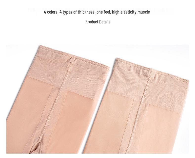 Double-Layer Nude-Look Women's Autumn/Winter Velvet-Enhanced Footed Tights & Stockings