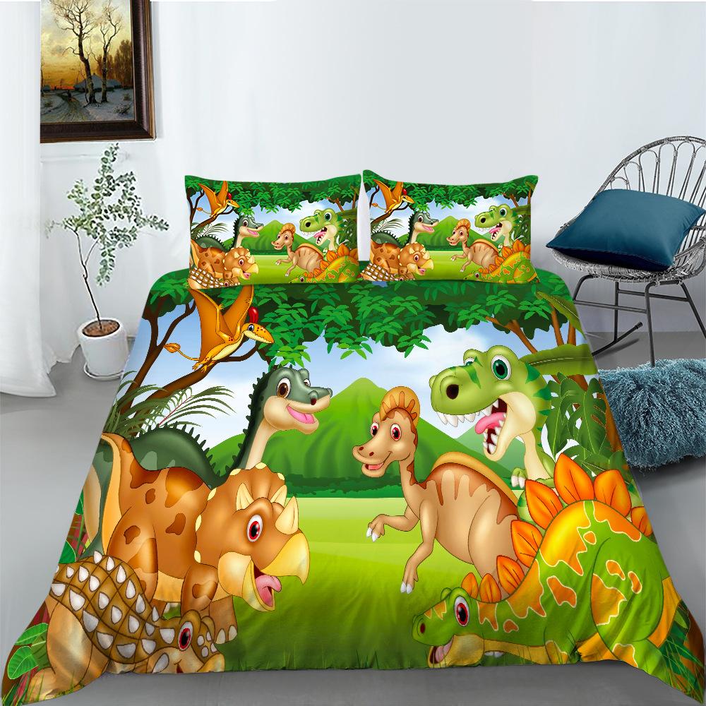 Cartoon Animal Digital Printing Bedding Two Three Piece Set Polyester
