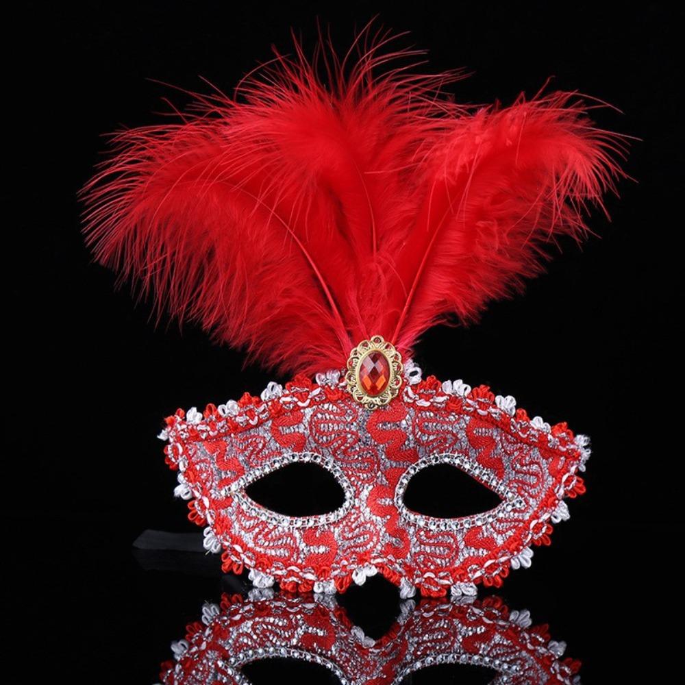 1Pcs Peacock Feathers Party Mask Lace Masquerade Mask New Half Face Mask  For Adult Child