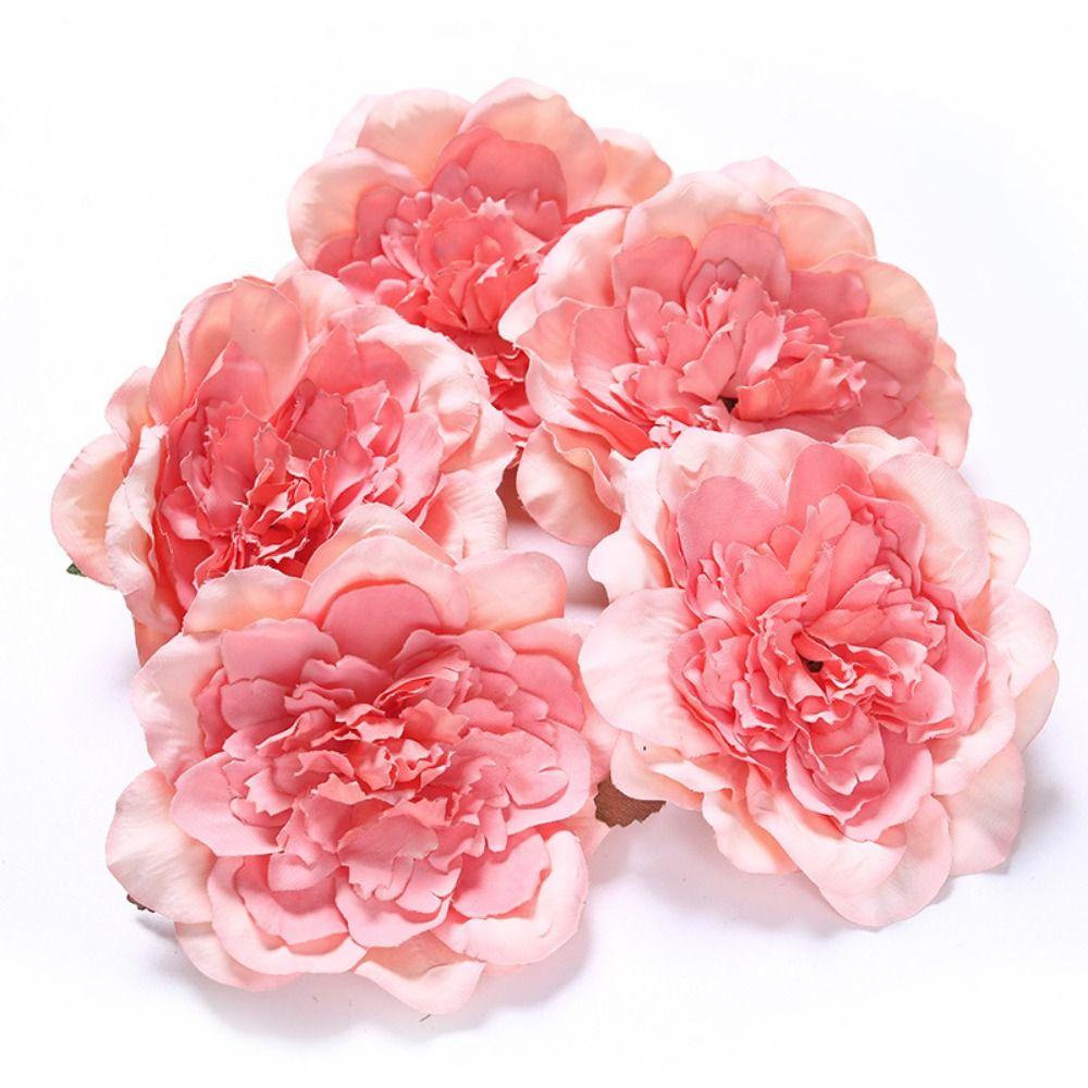 5PCS Decorative Peony Flower Heads Silk Flower Decoration Supplies Artificial Flower  Birthday Party